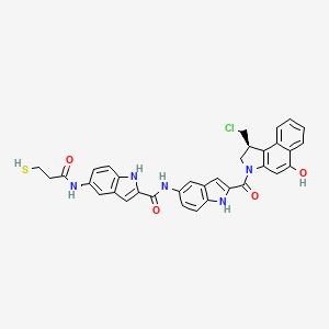 (S)-N-(2-(1-(Chloromethyl)-5-hydroxy-2,3-dihydro-1H-benzo[e]indole-3-carbonyl)-1H-indol-5-yl)-5-(3-mercaptopropanamido)-1H-indole-2-carboxamide