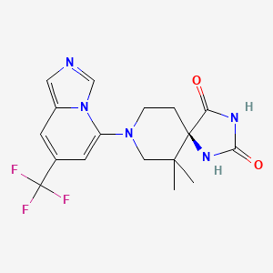 (5R)-6,6-dimethyl-8-[7-(trifluoromethyl)imidazo[1,5-a]pyridin-5-yl]-1,3,8-triazaspiro[4.5]decane-2,4-dione