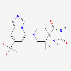 6,6-dimethyl-8-[7-(trifluoromethyl)imidazo[1,5-a]pyridin-5-yl]-1,3,8-triazaspiro[4.5]decane-2,4-dione