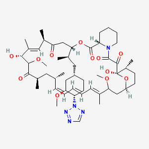 molecular formula C52H79N5O12 B10800657 (1R,9S,12S,15R,16E,18R,21R,23S,24E,26E,28E,32S,35R)-1,18-dihydroxy-19,30-dimethoxy-12-[(2R)-1-[(1S,3R,4S)-3-methoxy-4-(tetrazol-2-yl)cyclohexyl]propan-2-yl]-15,17,21,23,29,35-hexamethyl-11,36-dioxa-4-azatricyclo[30.3.1.04,9]hexatriaconta-16,24,26,28-tetraene-2,3,10,14,20-pentone 