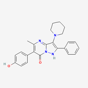 molecular formula C24H24N4O2 B10800677 6-(4-hydroxyphenyl)-5-methyl-2-phenyl-3-(piperidin-1-yl)pyrazolo[1,5-a]pyrimidin-7(4H)-one 