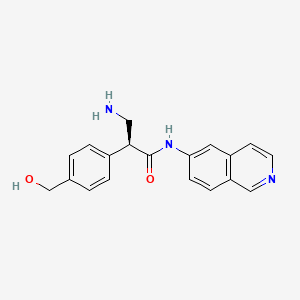 molecular formula C19H19N3O2 B10800712 (2S)-3-amino-2-[4-(hydroxymethyl)phenyl]-N-isoquinolin-6-ylpropanamide CAS No. 2309668-15-1