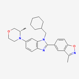 molecular formula C27H32N4O2 B10800758 (S)-5-(1-(Cyclohexylmethyl)-6-(3-methylmorpholino)-1H-benzo[d]imidazol-2-yl)-3-methylbenzo[d]isoxazole 