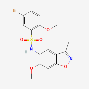 molecular formula C16H15BrN2O5S B10800780 5-bromo-2-methoxy-N-(6-methoxy-3-methyl-1,2-benzoxazol-5-yl)benzenesulfonamide 