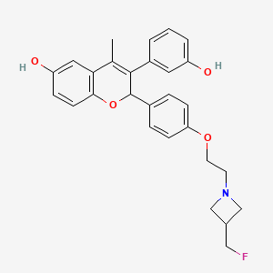 2-[4-[2-[3-(fluoromethyl)azetidin-1-yl]ethoxy]phenyl]-3-(3-hydroxyphenyl)-4-methyl-2H-chromen-6-ol