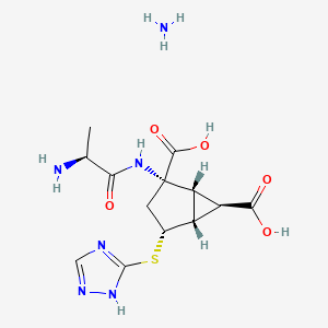 (1R,2S,4R,5R,6R)-2-[[(2S)-2-aminopropanoyl]amino]-4-(1H-1,2,4-triazol-5-ylsulfanyl)bicyclo[3.1.0]hexane-2,6-dicarboxylic acid;azane