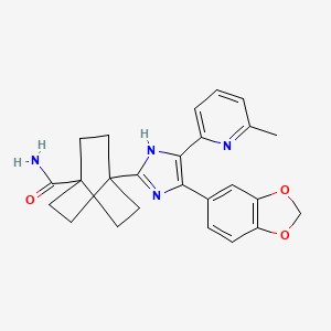 4-[4-(1,3-benzodioxol-5-yl)-5-(6-methylpyridin-2-yl)-1H-imidazol-2-yl]bicyclo[2.2.2]octane-1-carboxamide