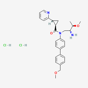 molecular formula C28H35Cl2N3O3 B10800833 (1R,2R)-N-[(2R,3R)-2-amino-3-methoxybutyl]-N-[4-[4-(methoxymethyl)phenyl]phenyl]-2-pyridin-2-ylcyclopropane-1-carboxamide;dihydrochloride 