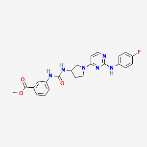 molecular formula C23H23FN6O3 B10800846 methyl 3-[[1-[2-(4-fluoroanilino)pyrimidin-4-yl]pyrrolidin-3-yl]carbamoylamino]benzoate 