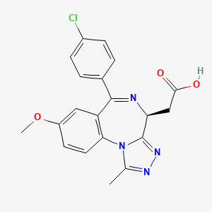 molecular formula C20H17ClN4O3 B10800863 2-[(4S)-6-(4-chlorophenyl)-8-methoxy-1-methyl-4H-[1,2,4]triazolo[4,3-a][1,4]benzodiazepin-4-yl]acetic acid 