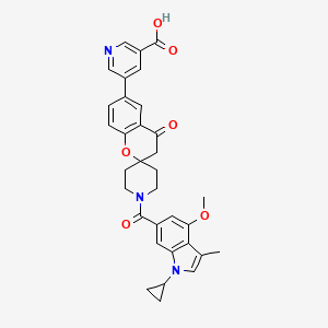 molecular formula C33H31N3O6 B10800864 5-[1'-(1-cyclopropyl-4-methoxy-3-methylindole-6-carbonyl)-4-oxospiro[3H-chromene-2,4'-piperidine]-6-yl]pyridine-3-carboxylic acid 