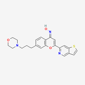 molecular formula C23H23N3O3S B10800877 (NZ)-N-[7-(3-morpholin-4-ylpropyl)-2-thieno[3,2-c]pyridin-6-ylchromen-4-ylidene]hydroxylamine 