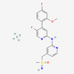 5-fluoro-4-(4-fluoro-2-methoxyphenyl)-N-[4-[(methylsulfonimidoyl)methyl]pyridin-2-yl]pyridin-2-amine;methane