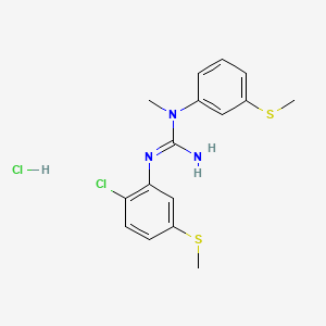 2-(2-chloro-5-methylsulfanylphenyl)-1-methyl-1-(3-methylsulfanylphenyl)guanidine;hydrochloride