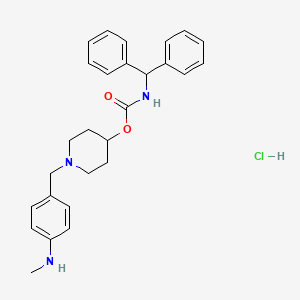 molecular formula C27H32ClN3O2 B10800973 [1-[[4-(methylamino)phenyl]methyl]piperidin-4-yl] N-benzhydrylcarbamate;hydrochloride 