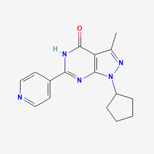 molecular formula C16H17N5O B10800992 1-cyclopentyl-3-methyl-6-pyridin-4-yl-5H-pyrazolo[3,4-d]pyrimidin-4-one 