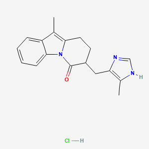 molecular formula C18H20ClN3O B10800995 10-methyl-7-[(5-methyl-1H-imidazol-4-yl)methyl]-8,9-dihydro-7H-pyrido[1,2-a]indol-6-one;hydrochloride 