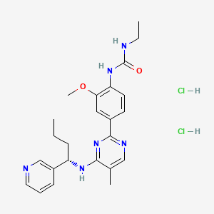 molecular formula C24H32Cl2N6O2 B10801002 Lexibulin dihydrochloride 