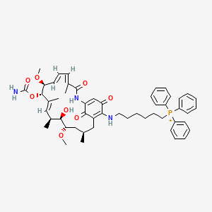 6-[[(4E,6E,8S,9S,10E,12S,13R,14S,16R)-9-carbamoyloxy-13-hydroxy-8,14-dimethoxy-4,10,12,16-tetramethyl-3,20,22-trioxo-2-azabicyclo[16.3.1]docosa-1(21),4,6,10,18-pentaen-19-yl]amino]hexyl-triphenylphosphanium