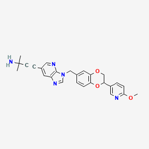 4-[3-[[2-(6-methoxypyridin-3-yl)-2,3-dihydro-1,4-benzodioxin-6-yl]methyl]imidazo[4,5-b]pyridin-6-yl]-2-methylbut-3-yn-2-amine