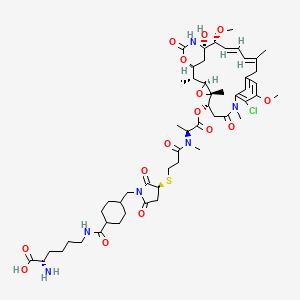 (2S)-2-amino-6-[[4-[[(3S)-3-[3-[[(2S)-1-[[(1S,2R,3S,5S,6S,16E,18E,20R,21S)-11-chloro-21-hydroxy-12,20-dimethoxy-2,5,9,16-tetramethyl-8,23-dioxo-4,24-dioxa-9,22-diazatetracyclo[19.3.1.110,14.03,5]hexacosa-10,12,14(26),16,18-pentaen-6-yl]oxy]-1-oxopropan-2-yl]-methylamino]-3-oxopropyl]sulfanyl-2,5-dioxopyrrolidin-1-yl]methyl]cyclohexanecarbonyl]amino]hexanoic acid