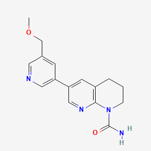 molecular formula C16H18N4O2 B10801024 6-[5-(methoxymethyl)pyridin-3-yl]-3,4-dihydro-2H-1,8-naphthyridine-1-carboxamide 