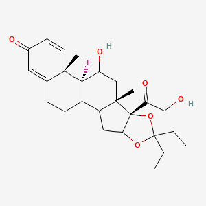 (8S,9S,12R,13S)-6,6-diethyl-12-fluoro-11-hydroxy-8-(2-hydroxyacetyl)-9,13-dimethyl-5,7-dioxapentacyclo[10.8.0.02,9.04,8.013,18]icosa-14,17-dien-16-one