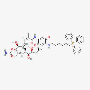 molecular formula C52H65N3O8P+ B10801043 6-[[(4Z,6Z,8S,9S,10Z,12S,13R,14S,16R)-9-carbamoyloxy-13-hydroxy-8,14-dimethoxy-4,10,12,16-tetramethyl-3,20,22-trioxo-2-azabicyclo[16.3.1]docosa-1(21),4,6,10,18-pentaen-19-yl]amino]hexyl-triphenylphosphanium 