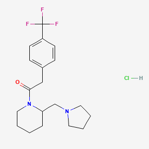 1-[2-(pyrrolidin-1-ylmethyl)piperidin-1-yl]-2-[4-(trifluoromethyl)phenyl]ethanone;hydrochloride