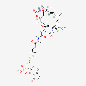 4-[[5-[[(2S)-1-[[(1S,2R,3S,5S,6S,16E,18E,20R,21S)-11-chloro-21-hydroxy-12,20-dimethoxy-2,5,9,16-tetramethyl-8,23-dioxo-4,24-dioxa-9,22-diazatetracyclo[19.3.1.110,14.03,5]hexacosa-10,12,14(26),16,18-pentaen-6-yl]oxy]-1-oxopropan-2-yl]-methylamino]-2-methyl-5-oxopentan-2-yl]disulfanyl]-1-(2,5-dioxopyrrolidin-1-yl)oxy-1-oxobutane-2-sulfonic acid