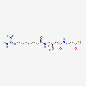 3-[[4-[7-(diaminomethylideneamino)heptanoylamino]-3-hydroxybutanoyl]amino]propanoic acid