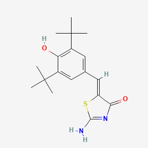 molecular formula C18H24N2O2S B10801076 (5Z)-2-Amino-5-[(4-hydroxy-3,5-ditert-butyl-phenyl)methylidene]-1,3-thiazol-4-one 