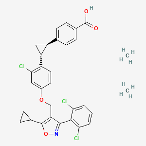 4-[(1R,2R)-2-[2-chloro-4-[[5-cyclopropyl-3-(2,6-dichlorophenyl)-1,2-oxazol-4-yl]methoxy]phenyl]cyclopropyl]benzoic acid;methane