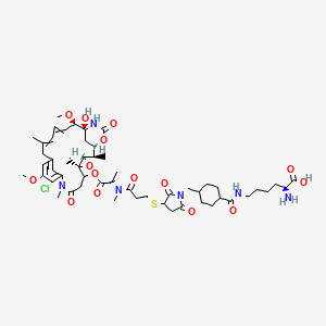 molecular formula C53H75ClN6O15S B10801110 (2S)-2-amino-6-[[4-[[3-[3-[[(2S)-1-[[(1S,2R,3S,5S,20R,21S)-11-chloro-21-hydroxy-12,20-dimethoxy-2,5,9,16-tetramethyl-8,23-dioxo-4,24-dioxa-9,22-diazatetracyclo[19.3.1.110,14.03,5]hexacosa-10,12,14(26),16,18-pentaen-6-yl]oxy]-1-oxopropan-2-yl]-methylamino]-3-oxopropyl]sulfanyl-2,5-dioxopyrrolidin-1-yl]methyl]cyclohexanecarbonyl]amino]hexanoic acid 