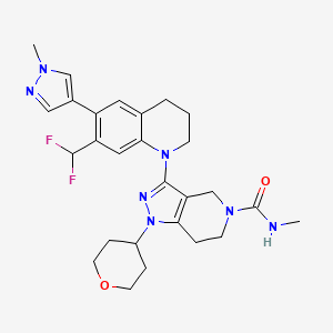 3-(7-(Difluoromethyl)-6-(1-methyl-1H-pyrazol-4-yl)-3,4-dihydroquinolin-1(2H)-yl)-N-methyl-1-(tetrahydro-2H-pyran-4-yl)-1,4,6,7-tetrahydro-5H-pyrazolo[4,3-c]pyridine-5-carboxamide