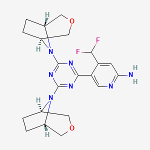 5-[4,6-bis[(1R,5S)-3-oxa-8-azabicyclo[3.2.1]octan-8-yl]-1,3,5-triazin-2-yl]-4-(difluoromethyl)pyridin-2-amine