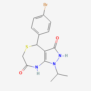 4-(4-bromophenyl)-3-hydroxy-1-(propan-2-yl)-4,8-dihydro-1H-pyrazolo[3,4-e][1,4]thiazepin-7(6H)-one