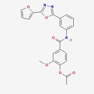 molecular formula C22H17N3O6 B10801197 4-[({3-[5-(2-Furyl)-1,3,4-oxadiazol-2-yl]phenyl}amino)carbonyl]-2-methoxyphenyl acetate 