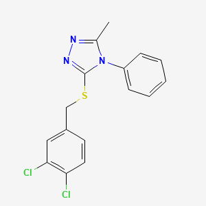 molecular formula C16H13Cl2N3S B10801206 3-((3,4-Dichlorobenzyl)thio)-5-methyl-4-phenyl-4H-1,2,4-triazole 