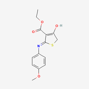 molecular formula C14H15NO4S B10801234 Ethyl 2-[(4-methoxyphenyl)amino]-4-oxo-4,5-dihydrothiophene-3-carboxylate CAS No. 297160-67-9