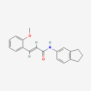 (E)-N-(2,3-dihydro-1H-inden-5-yl)-3-(2-methoxyphenyl)prop-2-enamide