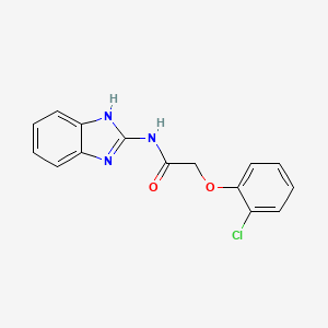 molecular formula C15H12ClN3O2 B10801279 N-(1H-Benzo[d]imidazol-2-yl)-2-(2-chlorophenoxy)acetamide 