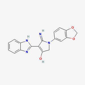 5-Amino-1-(benzo[d][1,3]dioxol-5-yl)-4-(1H-benzo[d]imidazol-2-yl)-1,2-dihydro-3H-pyrrol-3-one