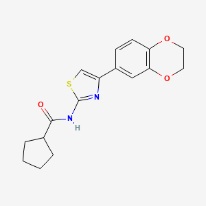 N-[4-(2,3-dihydro-1,4-benzodioxin-6-yl)-1,3-thiazol-2-yl]cyclopentanecarboxamide