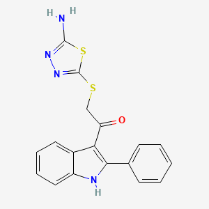 2-((5-Amino-1,3,4-thiadiazol-2-yl)thio)-1-(2-phenyl-1H-indol-3-yl)ethan-1-one