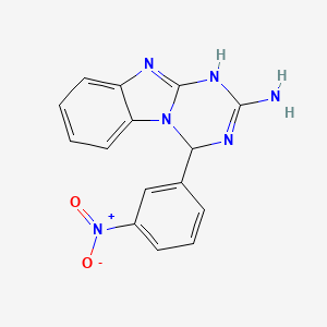 molecular formula C15H12N6O2 B10801403 4-(3-Nitrophenyl)-1,4-dihydro[1,3,5]triazino[1,2-a]benzimidazol-2-amine CAS No. 78650-05-2