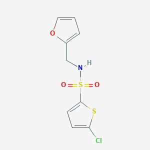 molecular formula C9H8ClNO3S2 B10801468 5-chloro-N-(furan-2-ylmethyl)thiophene-2-sulfonamide 