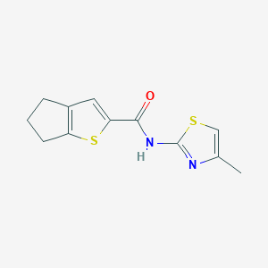 molecular formula C12H12N2OS2 B10801480 N-(4-methylthiazol-2-yl)-5,6-dihydro-4H-cyclopenta[b]thiophene-2-carboxamide 