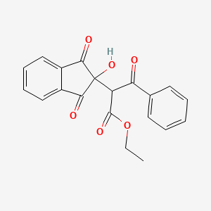 molecular formula C20H16O6 B10801483 Ethyl 2-(2-hydroxy-1,3-dioxoinden-2-yl)-3-oxo-3-phenylpropanoate 