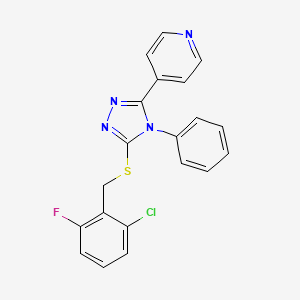 4-(5-((2-Chloro-6-fluorobenzyl)thio)-4-phenyl-4H-1,2,4-triazol-3-yl)pyridine